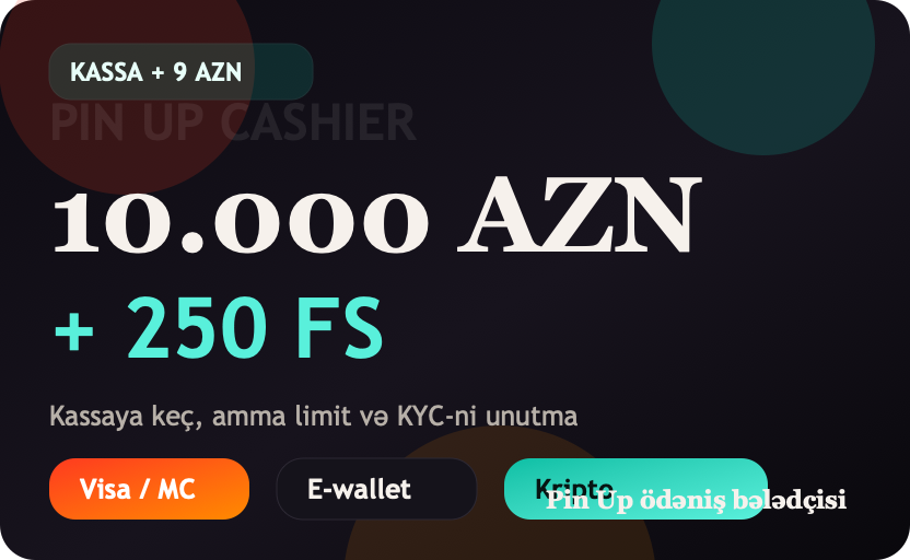 Pin Up ödəniş səhifəsi üçün hero banner